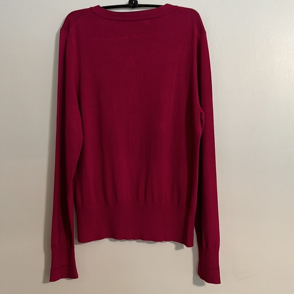 Audrey & Grace Raspberry Crew Neck Button Front Cardigan Sweater, Size XL - Picture 2 of 6